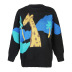 round neck giraffe knitted sweater  NSJR17289