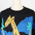 round neck giraffe knitted sweater  NSJR17289