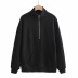 Loose zipper stand collar big pocket sweatershirt  NSAC17431