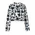 cow print long-sleeved cropped top NSAC17439