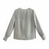 winter round neck striped chiffon shirt  NSAM17444
