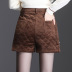 casual high waist gold velvet shorts  NSYZ17060