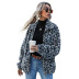 retro leopard print loose warm plush jacket  NSJR17160