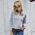fake two-piece splicing slim round neck long-sleeved sweatershirt NSJR17173