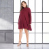 plus size round neck loose solid color long sleeve dress NSJR17198