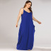 Pure Color Loose Double Pocket Sling Plus Size Long Dress  NSJR17206