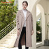 retro suit collar solid color waist woolen coat  NSJR17219