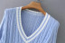 V-neck long-sleeved shirt   NSLD17469