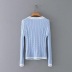 V-neck contrast fashion slim twist knit sweater NSAC17597