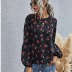 round neck casual long-sleeved print top NSYD17667