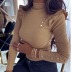 high-necked long-sleeved button solid color bottoming shirt  NSYD17672