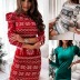 round neck long sleeve Christmas dress NSYD17679