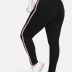 Large Size Slim Ribbon Black Pants NSCX17773