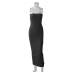 sleeveless wrap chest slit dress  NSZY17815