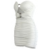 hollow sleeveless pleated dress  NSZY17832