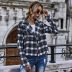 Autumn and winter original design double-breasted large lapel short plaid fashion street style jacket wholesale NHDF7