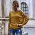 new solid color round neck sweater hollow long sleeve loose casual shirt wholesale NHDF16