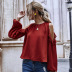 women s solid color long-sleeved women s loose strapless tops with puff sleeves NHDF48