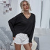 Autumn new knitted V-neck mesh fashion casual women s sweater  NHDF49