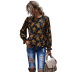 hot sale women s round neck print chiffon long sleeves blouse wholesale NHDF54