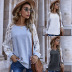 hollow lace sleeve round neck sweater women new casual top wholesale NHDF56