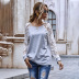 hollow lace sleeve round neck sweater women new casual top wholesale NHDF56