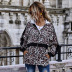 Otoño e invierno nueva venta caliente estampado de leopardo costura chaqueta con capucha NHDF67