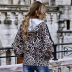 Otoño e invierno nueva venta caliente estampado de leopardo costura chaqueta con capucha NHDF67