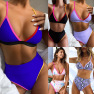 Hot Style Pure Color Bikini Ladies Split Swimsuit Triangle Bikini Wholesale NHDA77