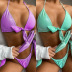 hot style triangle bag bikini solid color stitching split swimsuit ladies swimwear wholesale NHDA83