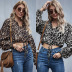 Ladies Leopard Print Lace-up Tops wholesale NHDF87