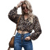 Ladies Leopard Print Lace-up Tops wholesale NHDF87