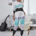 hot style printed tie-dye sweater women s long-sleeved round neck pullover sweater set NHDF88
