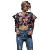 Women s Floral Chiffon Shirt Top with Puff Sleeves  NHDF100