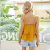 summer new hedging fashion loose sexy yellow single-breasted lanyard white small sling wholesale NSDF113