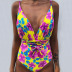 Señoras multicolores del traje de baño de una pieza que adelgazan el bikini de 14 colores de la impresión NSHL130
