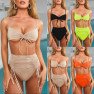 New Strap High Waist Bikini Ladies Split Swimsuit Solid Color Swimwear WHOLESALE NSDA137
