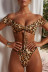 Leopard Printed Bikini Split Swimsuit NSDA140