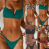 hot big V solid color split swimsuit four-color hot bikini wholesale NSDA144
