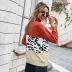 new contrast leopard print turtleneck sweater wholesale NSKA192
