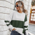 women s new autumn fashion contrast stitching sweater wholesale NSKA199