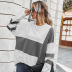 nuevo suéter de costura de contraste de moda de otoño para mujer al por mayor NSKA199