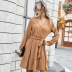 ropa de mujer 2020 nuevo otoño elegante vestido de cuerda con cuello en v NSKA210