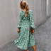 2020 autumn and winter new products classic print elegant square neck dress women NSKA212