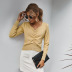 women s top autumn simple V-neck fashion pleated sweater women NSKA216