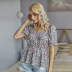 summer women s new floral blouse short sleeve V-neck sexy shirt  NSKA270
