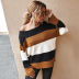 suéter a rayas de contraste independiente para mujer otoño e invierno nuevo top al por mayor NSKA279