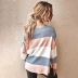women s stand-alone contrast striped sweater autumn and winter new top wholesale NSKA279