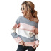 women s stand-alone contrast striped sweater autumn and winter new top wholesale NSKA279