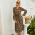 spring and summer women s new leopard print long sleeve mid-length dress WHOLESALE NSKA288